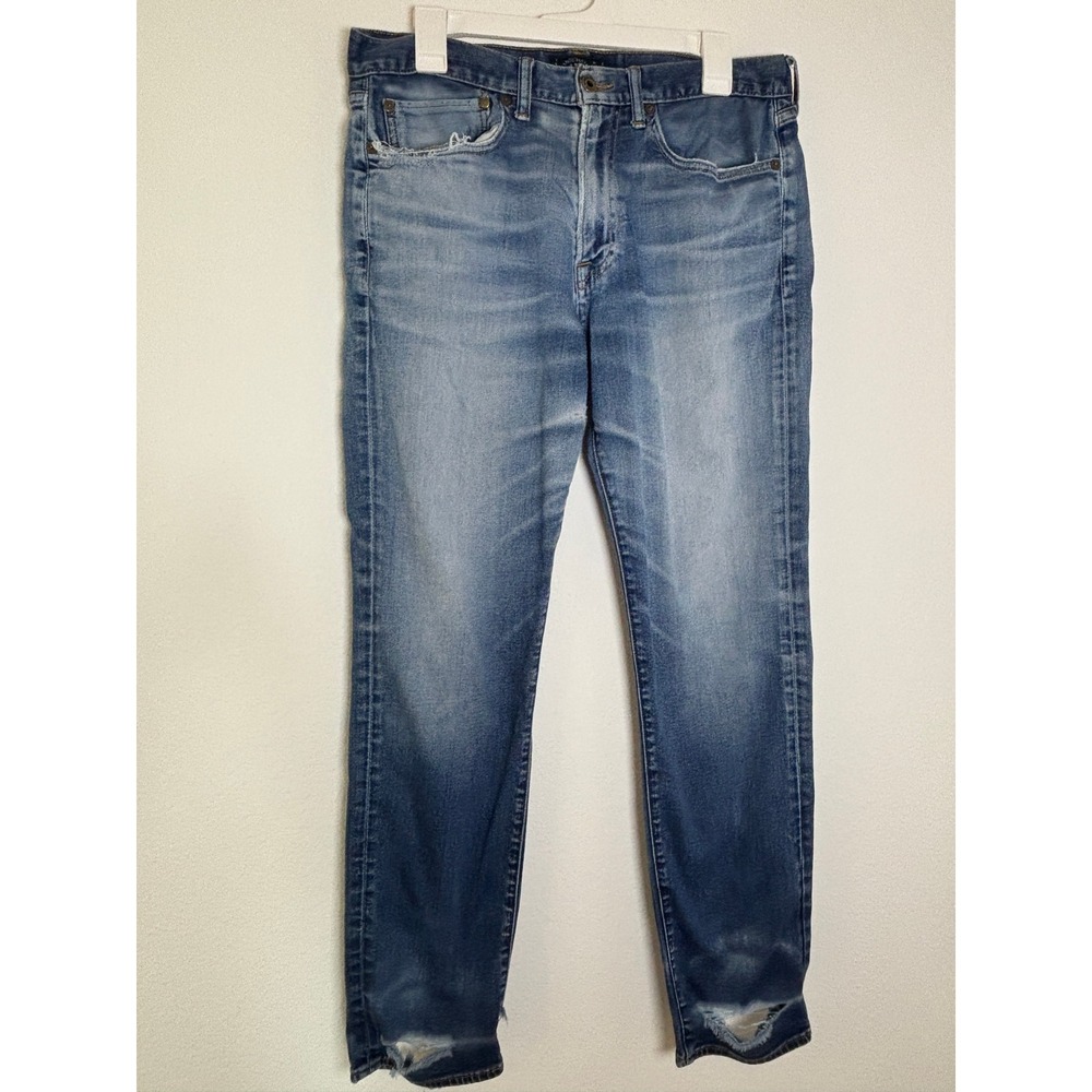 Lucky Brand 121 Heritage Slim Jeans Mens 32x30 Blue Distressed Denim Pants
